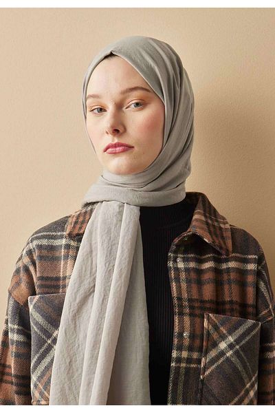 Fresh Cotton Crash Shawl - Pebble Stone Detailed