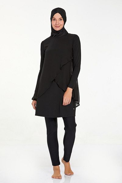 Remsa Mayo Elis 4556 Full Covered Lycra Μαύρο Hijab Μαγιό