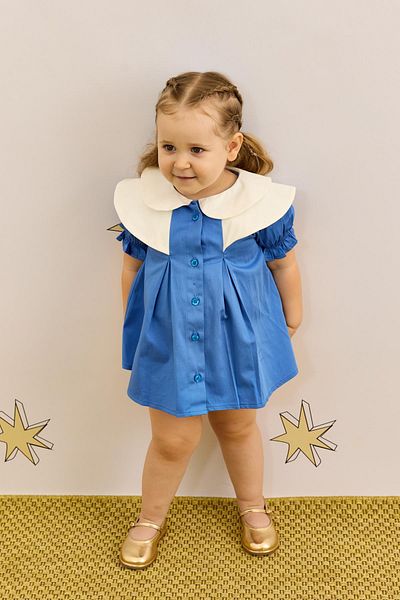 Fahhar Kids Μπλε Φόρεμα - Γιακάς Αναλυτικά