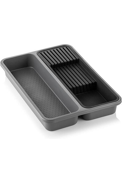 COOYA Plastic Knife Block Holder In Drawer,Knives Storage Rack,Kitchen Stand Cabinet Tray