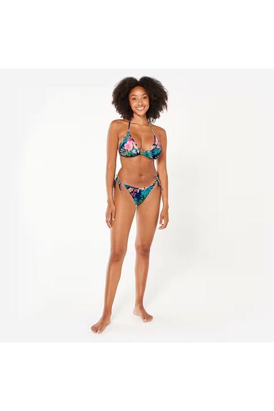 Decathlon Women's Drawstring Bikini Bottom - Palm Pattern - Sofy