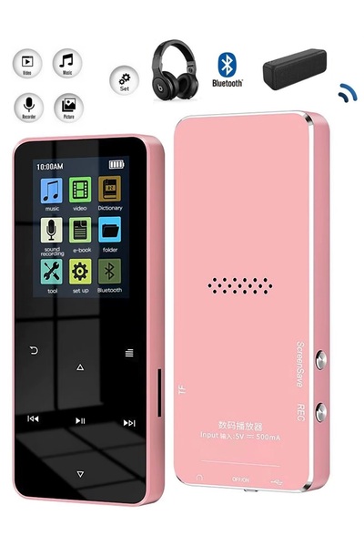 JUNGLEE Bluetooth Lu Mp3-mp4 Çalar Fm Radyolu Şarjlı Mp4 Player Dahili Hoparlör 8gb Hafızalı Müzik Çalar