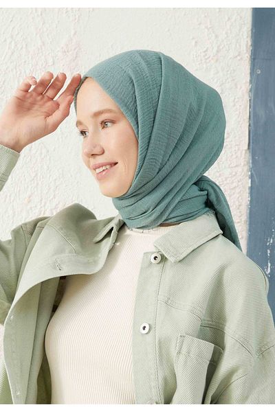 Fresh Aqua Wrapped Shawl