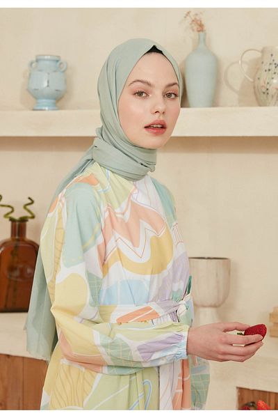 Fresh Thin Cotton Shawl and Cyan