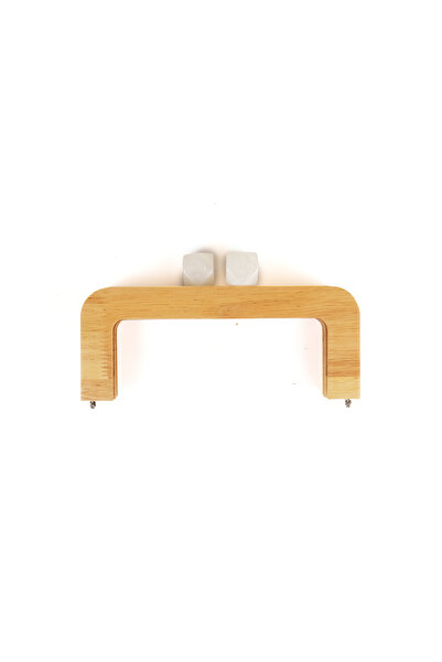 Prestij Boncuk 20 سم أهزا خشبي - بوكس ​​​​طبيعية مع رأس خرز أكريليك أبيض