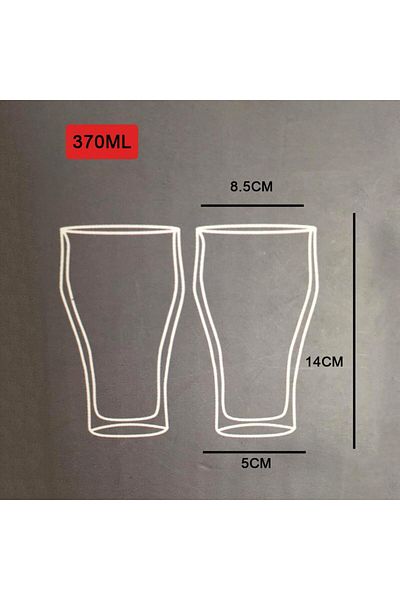 Generic 2-piece double-walled glass cup set