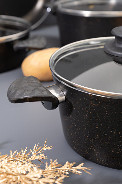 Homekolik 7 Piece Avngrd Black Granite Cookware Set – Fireproof Non-Stick |   26 cm