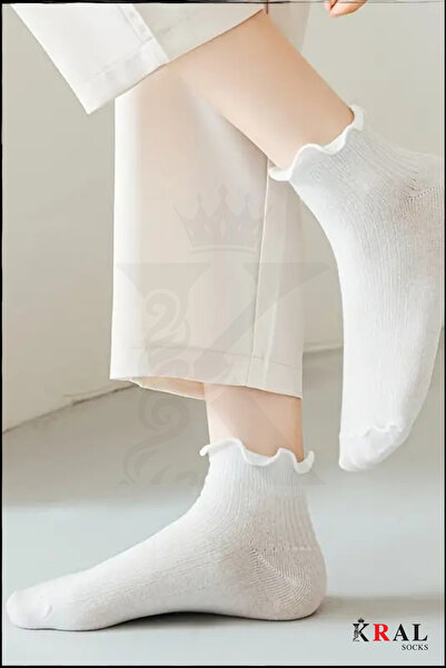 KRAL SOCKS Women's Bamboo Socks (6 Pairs) Frilly Booties Women's Socks