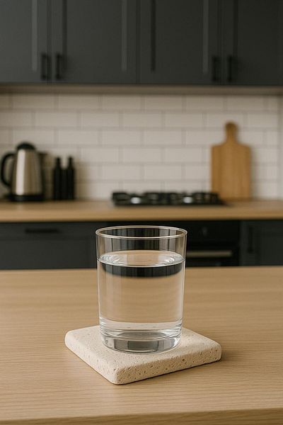 Alper Banyo 10X10 Natural Travertine Marble Coaster