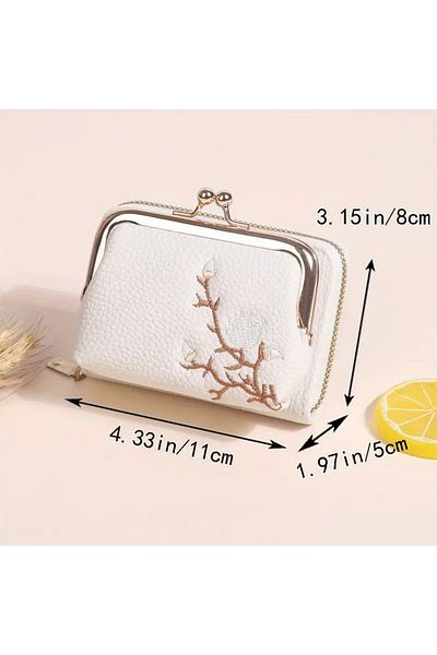 ELİŞİ MODA Convenient Mini Women's Wallet with Zipper, Snap Fastener, Gift