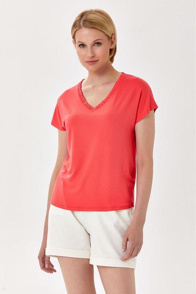 İKİLER Low Sleeve V-Neck Blouse - Gathered, Model 024-1000