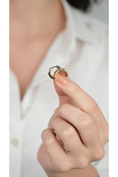 Arpaş 14 Ayar Altın Küçük Gizli Kilitli Halka Küpe 960