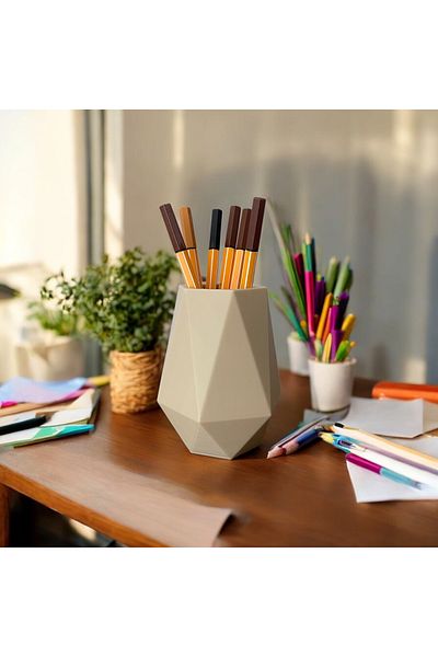 Home Tabletop Pen Holder and Brush Organizer– Desktop Organizer, Modern Decorative Pen and Brush Holder