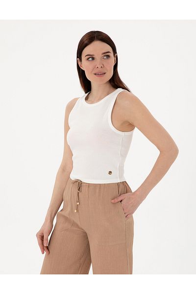 Pierre Cardin White Ex. Slim Fit Crop T-Shirt 50305750 -Vr013