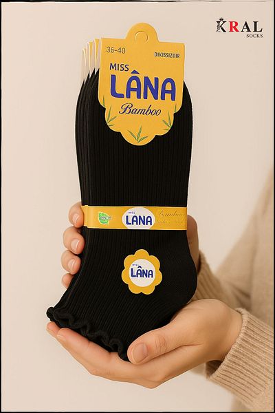 KRAL SOCKS Γυναικείες κάλτσες μπαμπού (6 ΖΕΥΓΑ) Frilly Booties Γυναικείες κάλτσες