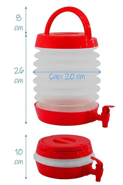 nublado Folding Water Canister with Faucet Outdoor Accordion Camping Fountain Picnic Bottle Beverage Bottle Bucket Red