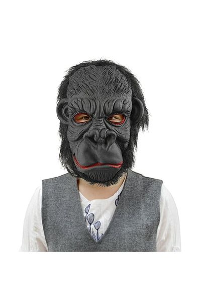 Skygo قناع الغوريلا اللاتكس ذو الشعر الأسود من Orangutan - قناع القرد واللحم رقم 3