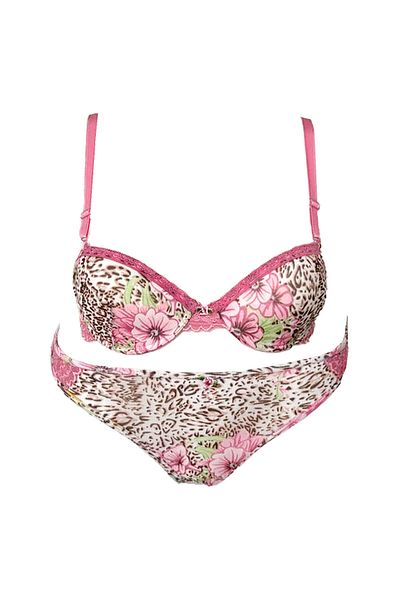 Anıl Anil Flower Patterned 2-Piece Bra Set