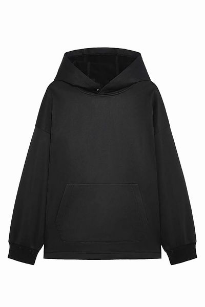 HNX Black Oversize Hooded Sweatshirt