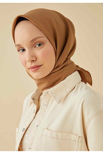 Freshscarfs Βαμβακερό μεταξωτό μαντήλι σε χρώμα καφέ γάλακτος