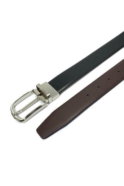 Classic Milano Genuine Leather Reversible Belt for Men, Black & Brown or Tan Formal Belt Men's Leather Belt