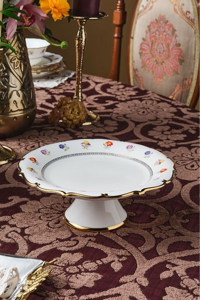 Karaca Royal Bone Diana Footed Cake Stand Gondola 25.5 cm