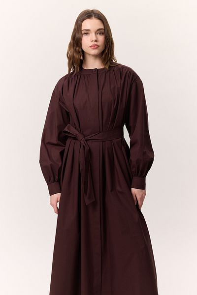 Manuka Set cămașă și rochie evazată cu motive Burgundy