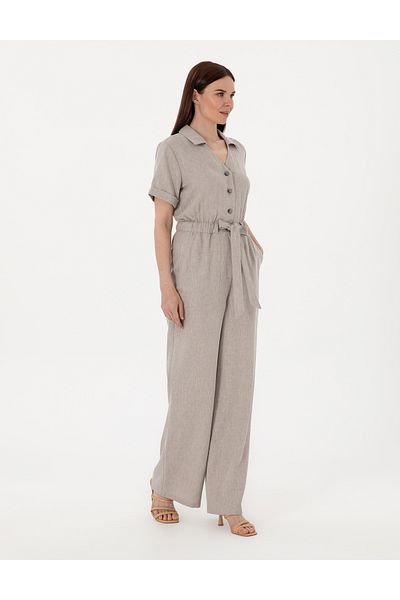 Pierre Cardin Gray Woven Jumpsuit 50301193-Vr024