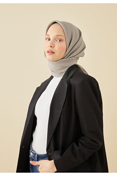 Fresh وشاح من القطن والحرير باللون الفضي - أزرق عملي عالي التقنية