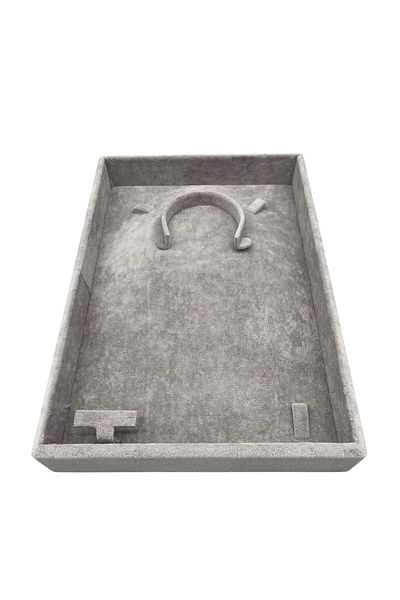MeGass Dekor Domestic Production Suede Fabric Gray Color 26/19 cm Mini Jewelry Display Table