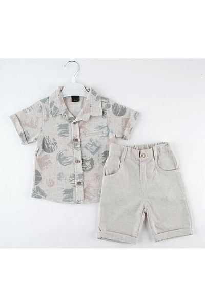 Mc Emirix Kids Wear Fi̇lotali Desnli̇ 2 Piece Shirt Suit