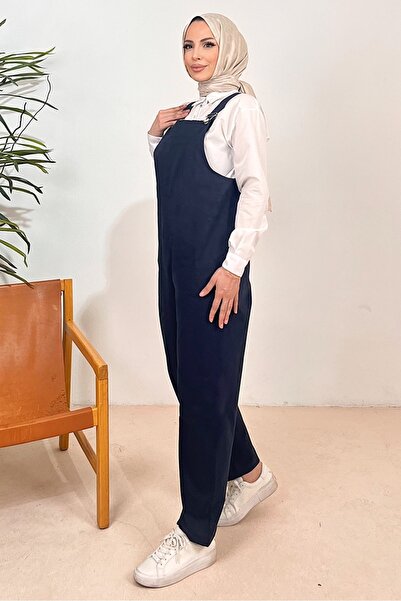 Bestenur Casel Önü Cepli Tulum 1419 - Lacivert