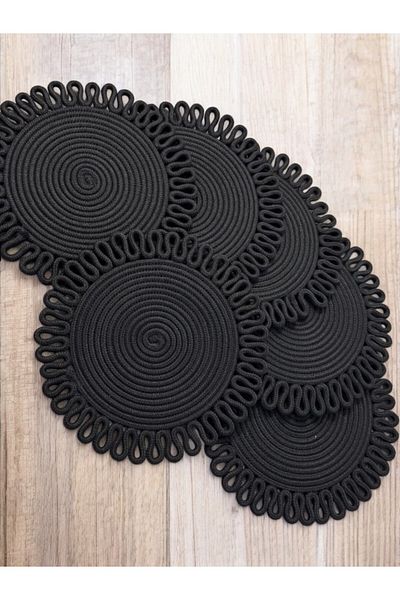 Store 1 Piece Round Embroidered Plate, Super Quality Jute Doily, Plate Coaster