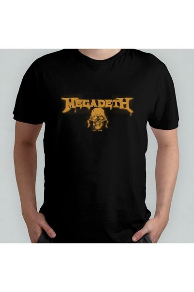Pixxa Μπλουζάκι από 100% βαμβάκι Megadeth Metal Unisex Crew Neck Model 2