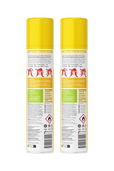 Pumpoo Spanish Summer Kuru Şampuan 200 ml | Ferah Saç Görünümü | Kalıntı Bırakmaz X2 Adet