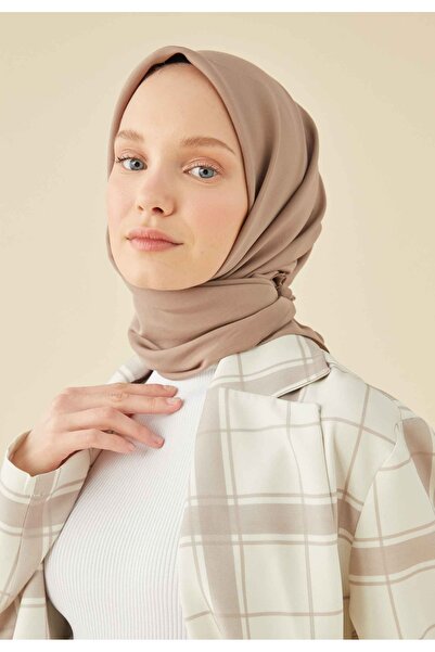 Freshscarfs Φρέσκα Φουλάρια Βαμβακερό Μεταξωτό Φουλάρι Σκονισμένο Καφέ