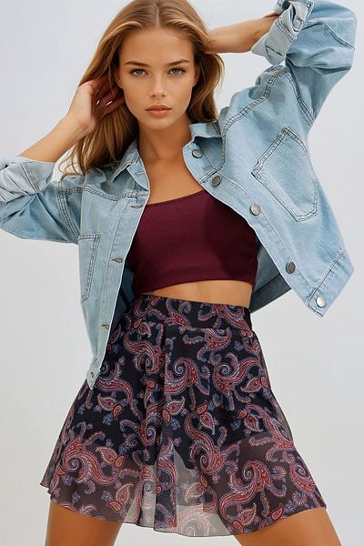 VAGGON Jachetă de damă Ice Blue Crop Denim Vgn-x3631-rv
