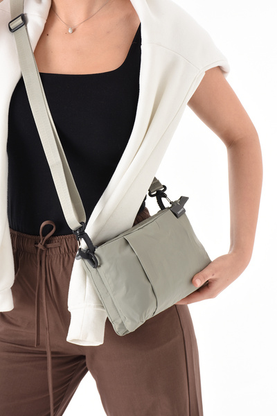 Sanmorris Women's 4 Compartment Parachute Fabric Adjustable Crossbody Bag