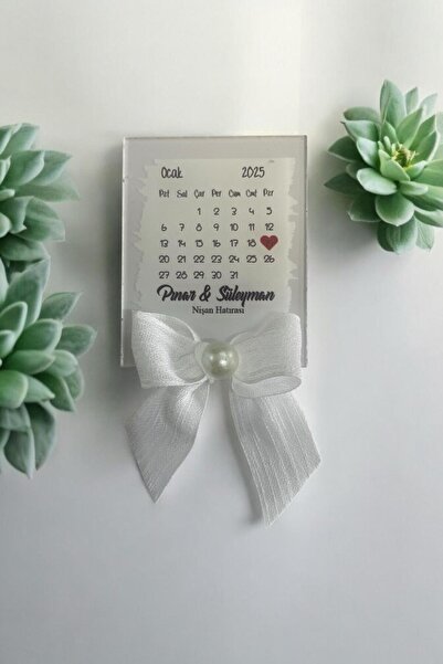 Hediyelen Söz Nişan Düğün Hediyesi Şeffaf Pleksi Magnet (10 Adet) sffdk5