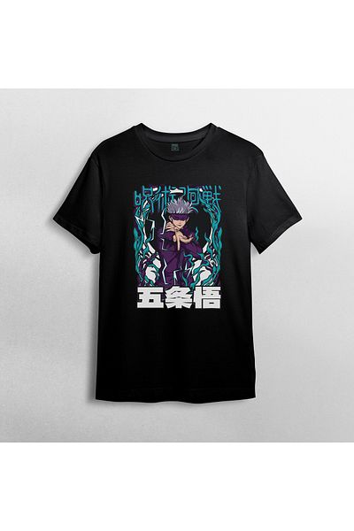 Pixxa Jujutsu Kaisen Satoru Gojo Unisex 100% βαμβακερό μπλουζάκι με λαιμόκοψη μοντέλο 9