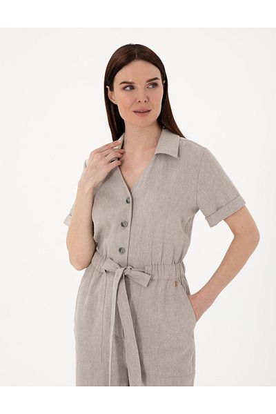 Pierre Cardin Gray Woven Jumpsuit 50301193-Vr024