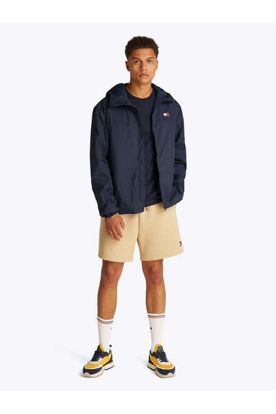 Tommy Hilfiger Erkek Kapşonlu Yaka Kare Cep Detaylı Çift Fermuarlı Spor Stil Lacivert Ceket DM0DM21294-C1G