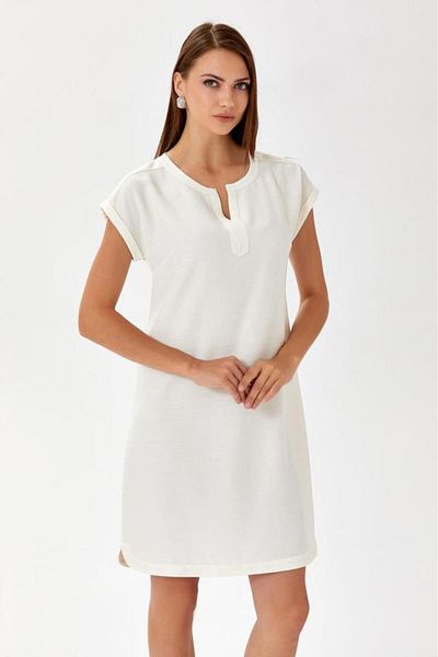 İKİLER Rochie cu mânecă căzută cu guler vertical - 024-4048