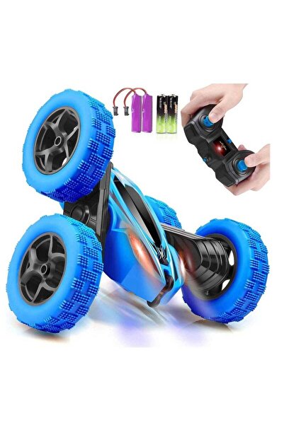 Yelajoy لعبة سيارة حيلة RC، دفع رباعي 2.4 جيجاهرتز، دوران مزدوج 360 درجة، مع مصابيح أمامية، للاستخدام الداخلي والخارجي