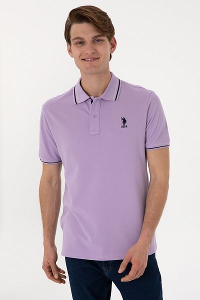 U.S. Polo Assn. Men's Regular Fit Polo Neck Lilac Basic T-Shirt 50306011 -Vr034