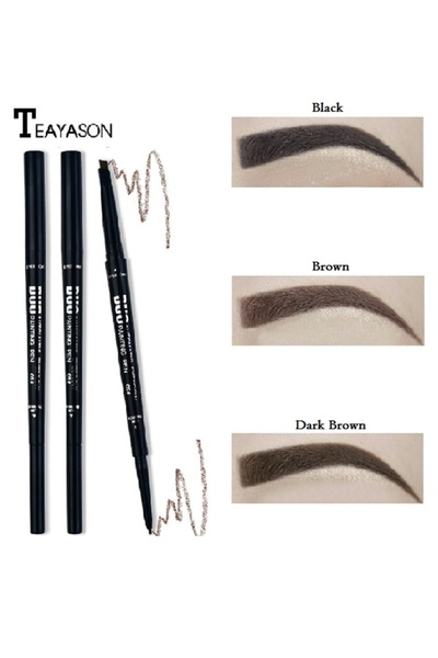 Teayason تي ياسون قلم حواجب مقاوم للماء بني غامق