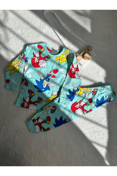 Little Miny Kids طقم بيجامة للأولاد باللون الفيروزي بنمط سونيك من MinyKids