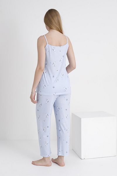 Miss Dünya Lissa Floral Patterned Maternity and Maternity Suspender Pajama Set