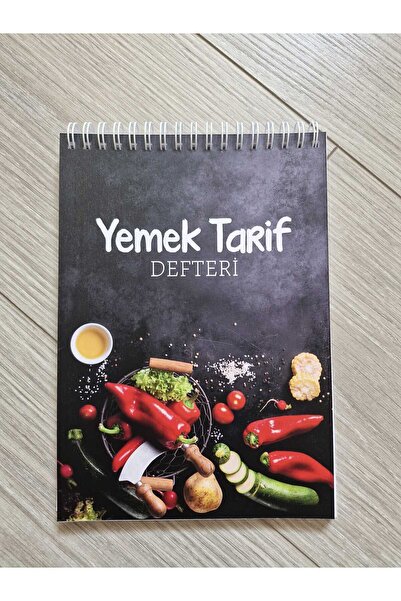 ETİKETİM Siyah Sebzeli Tarif Defteri A5 Boyut - 50 yp