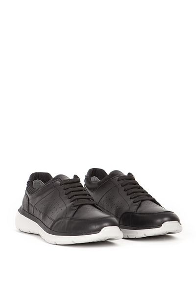 Dericlub Dericlub Men's Lace-Up Comfort Casual Shoes Real Leather Fr 242010 Black